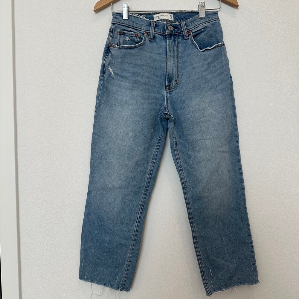 Abercrombie & Fitch Curve Love Ultra High Rise Ankle Straight jeans 27 / 4 short - Picture 2 of 6